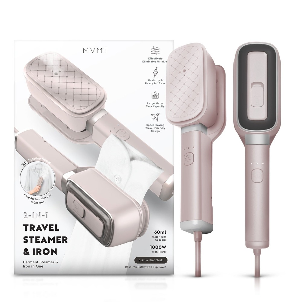 Portable‎ Steamer Iron Handheld Rose Gold Pink Corded Travel Garment Clothing
